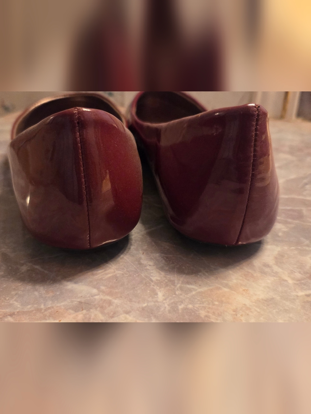 Steve Madden Burgundy Patent Round-Toe Ballet Flats - Picture 3 of 6
